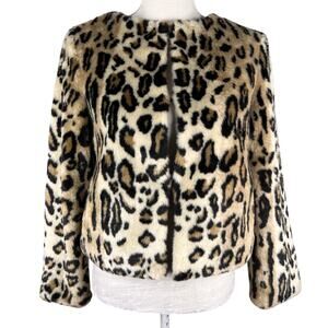 Tart Collection Sofia Jacket Small Faux Fur Animal Print Lined New